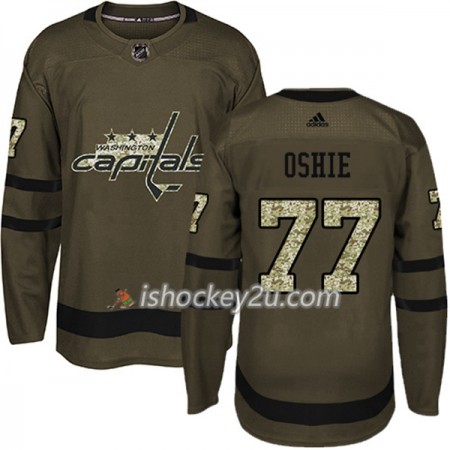 Mænd NHL Washington Capitals Trøje T.J. Oshie 77 Adidas 2017-2018 Camo Grøn Authentic